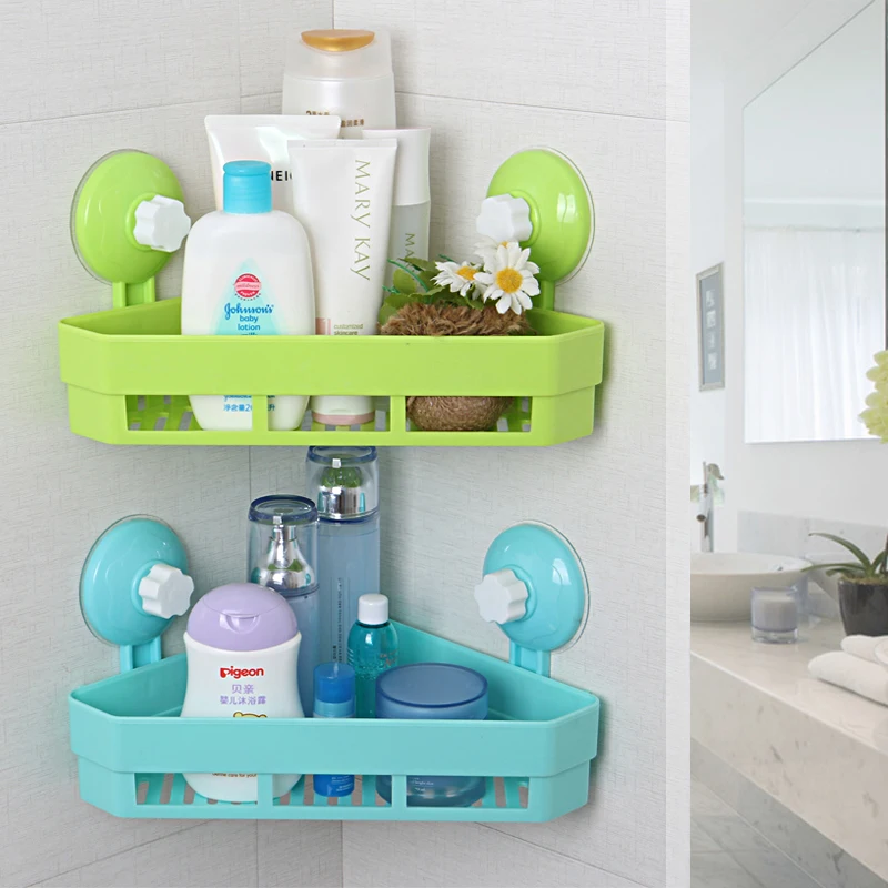 Wall Mounted Type Washroom Plastic Storage Holders Wall Shelf Kitchen