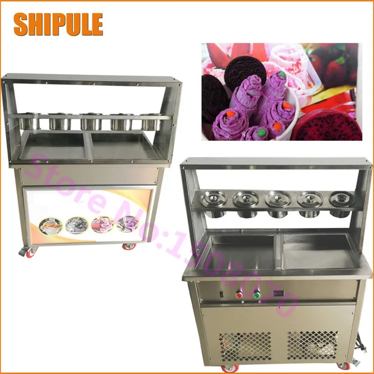 New Commercial Ice Cream Roll Machine Deep 2.5cm Thailand Fry Ice Cream