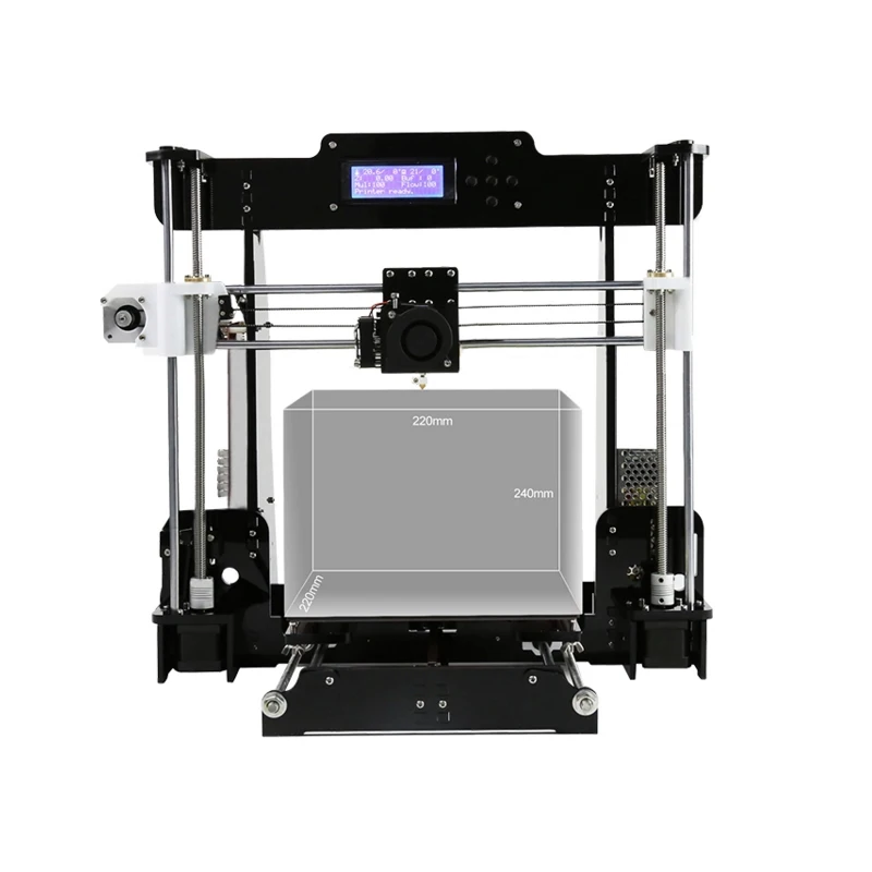 cheap 2019 Cheap 3d Printer Acrylic Frame Reprap Prusa i3 Anet A8 Desktop 3d Printer Kit with Large Printing Size 220*20*240mm 2004LCD