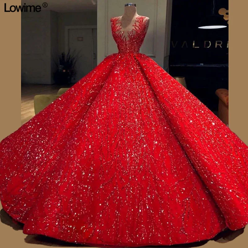 Lowime блестящее расшитое блестками атласное арабское свадебное платье с v-образным вырезом vestido de noiva со шлейфом Роскошные Красные Свадебные платья