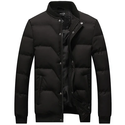 Зимние куртки из горной кожи, мужские парки, 4XL, повседневные Утепленные Пальто, мужская верхняя одежда со стоячим воротником, мужские куртки, брендовая одежда SA361 - Цвет: Black