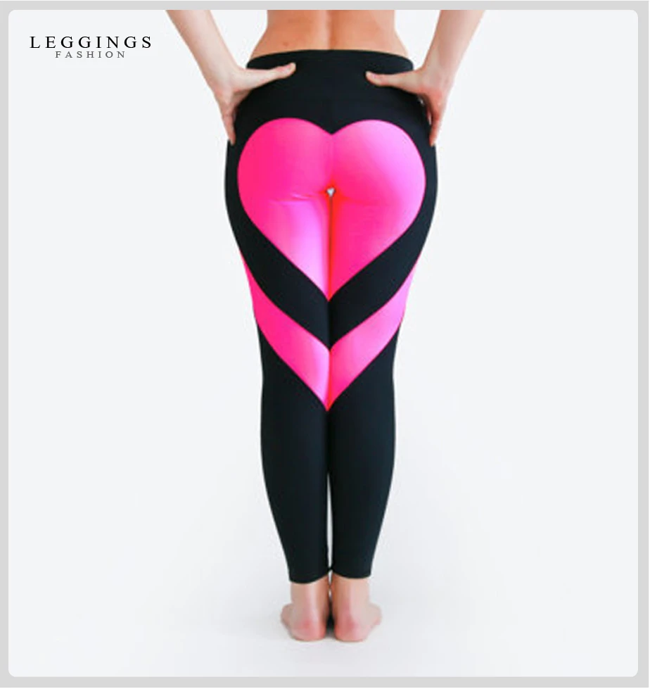 HEYJOE сетчатые леггинсы с узором сердца Harajuku Athleisure одежда для фитнеса спортивная одежда эластичные спортивные Леггинсы женские штаны