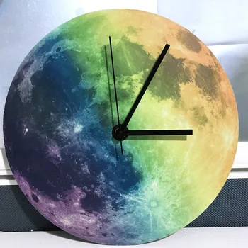 

1 Pcs Glow in the Dark Moon Wall Clock,Romantic Luminous Moon Home Decor,Quartz Sweep movement,Silence for Bedroom,30cm 12''