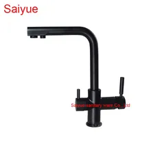 Уникальный черный мраморный камень полированный на 360 градусов вращающийся с двойной ручкой латунный поворотный кухонный смеситель для раковины на бортике кухонный кран