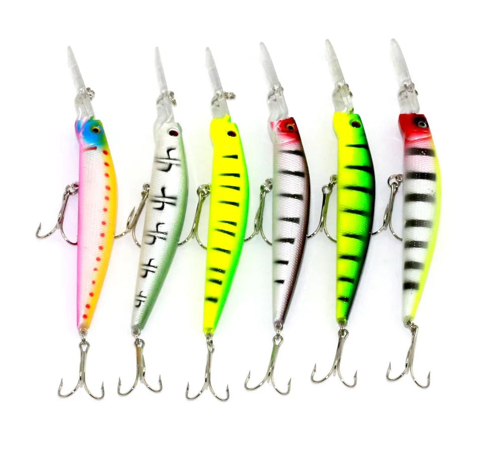 

HENGJIA 300pcs CRANKBAIT lures Plastic Fishing Lures 14.5CM 14.7G 4# hooks 6 color crank bait minnow trout