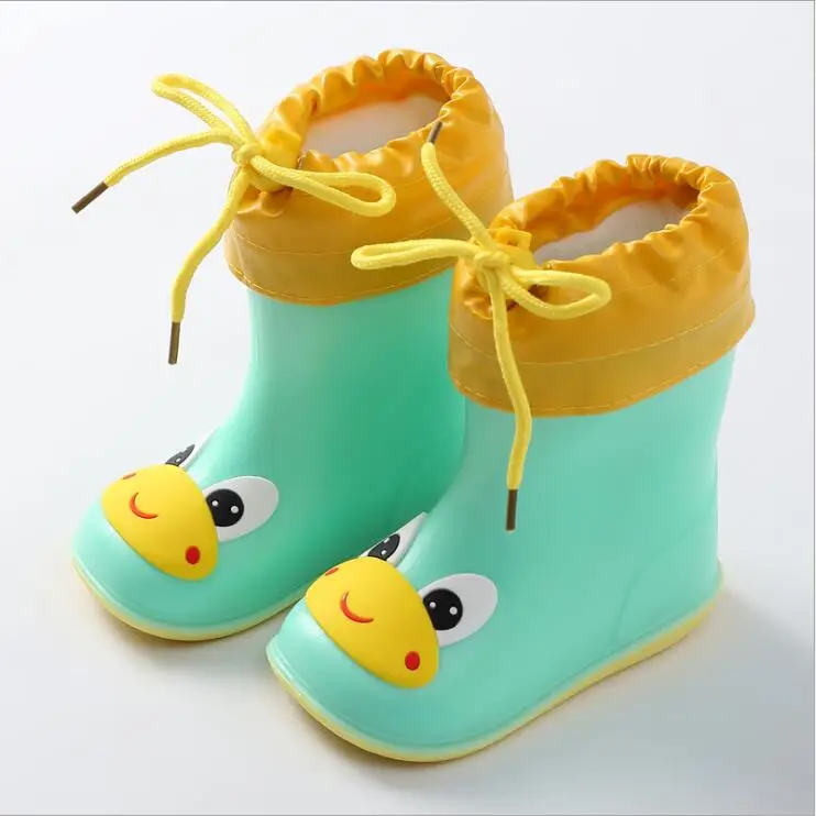 Four Seasons Infants Girls Rainboots Children Boots For Girls Boys Kids Cartoon Rainboots Candy Color Rain Boot Waterproof Shoes - Color: 8