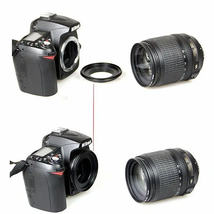 49 52 55 58 62 67 72 77 мм макрообъектив обратного хода переходное кольцо для Nikon AI Mount D3100