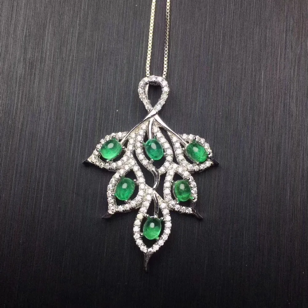 Collier pendentif S925 argent vert oeuf vert émeraude élégant cloches chanceux collier de pierres p