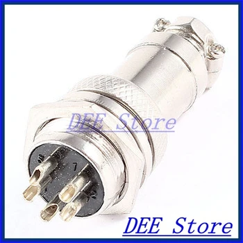 

GX16 16mm Dia Aviation Plug Circular Micro Connector 5 Pins Silver Tone