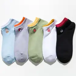 2019 новые летние носки для девочек хлопковые носки-лодочки с вышивкой забавные носки на каблуке Модные женские и мужские носки