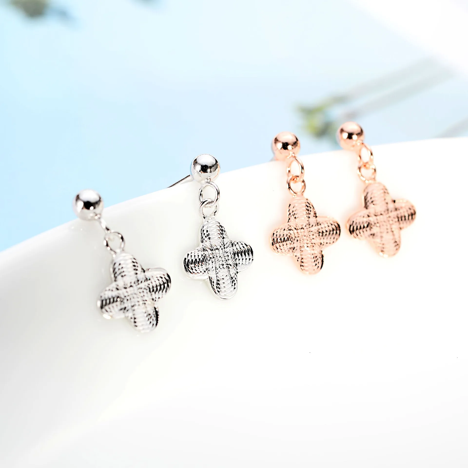 magic shining flower earring 100% 925 Sterling silver Jewelry fashion Hypoallergenic Stud earrings for women gift