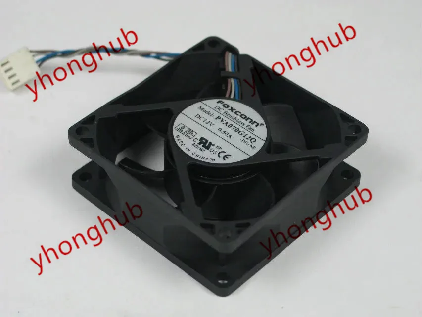 

F0XCONN PVA070G12Q DC 12V 0.50A 4-проводной 70x70x25 мм вентилятор охлаждения сервера