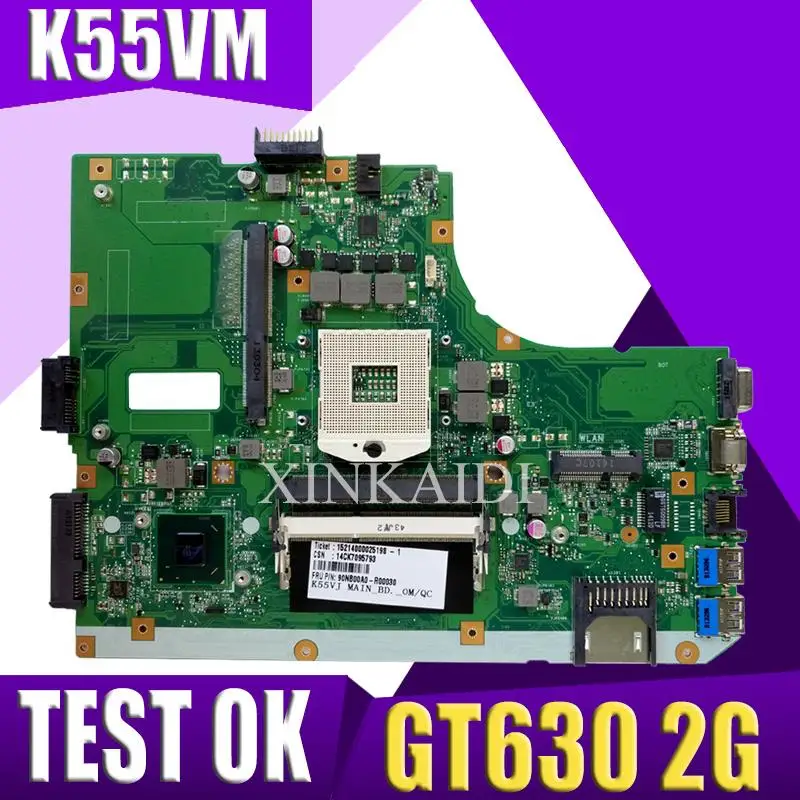 XinKaidi K55VM материнская плата для ноутбука ASUS A55V K55V K55VJ REV2.2/2 0 Поддержка Geforce GT630 2G 100%