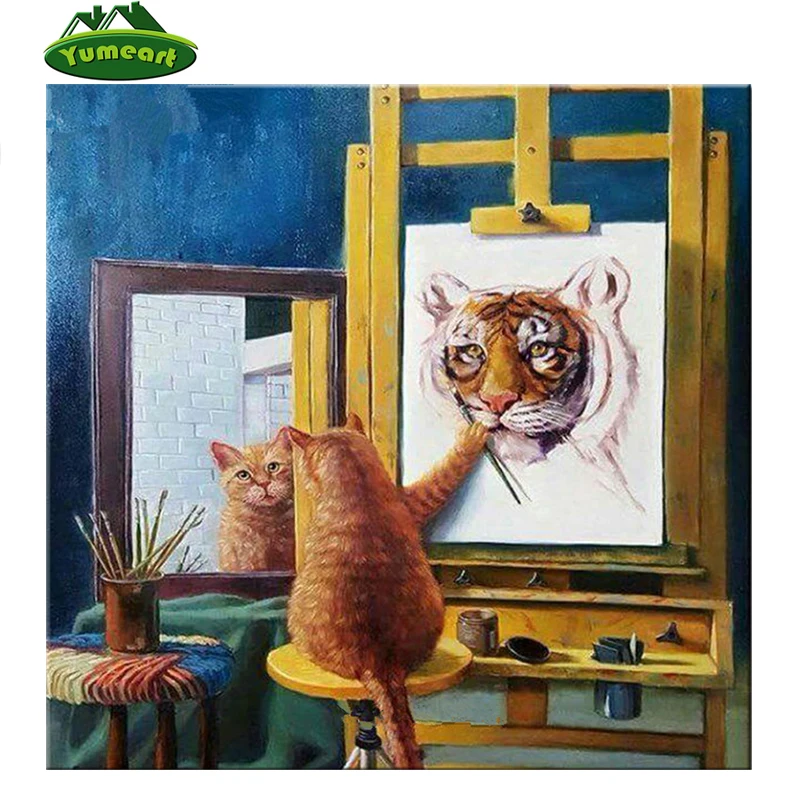 YUMEART Needlework Diamond Drawing Painting by Number Elephant Animals Diamond Dotz Animated Cross Stitch Painting Rhinestones