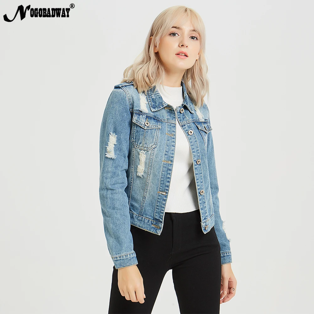 

S 5XL Plus size jeans jacket women casual ripped denim coats short korean ladies female clothing oversized outwear autumn 2019