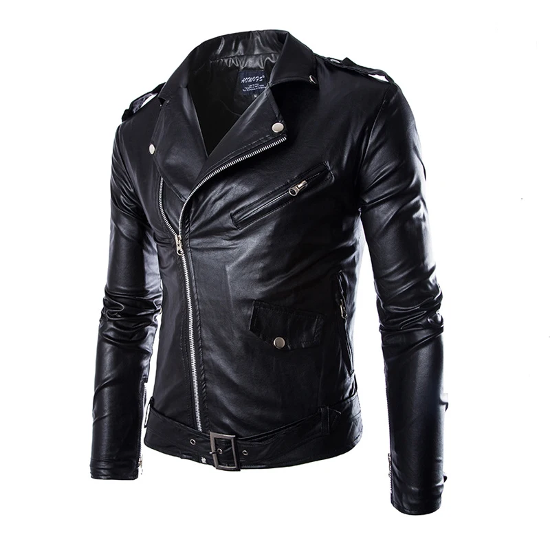 

Korean Men Punk Locomotive Slim Leather Jacket British Fashion Male Leather Clothing Motorcycle Autumn Winter Jackets Coats
