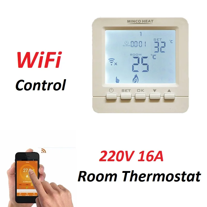 Механический 220 В 16A электрический подогрев пола температура контроллер HY02B05 Wi Fi комнатный термостат