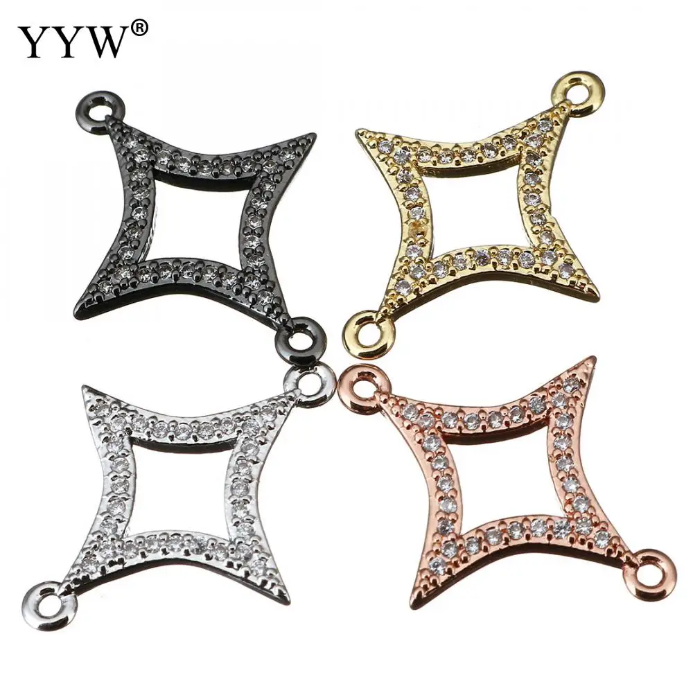 

YYW 2019 10PCs Fashion Jewelry Findings&Components Rhombus Shap Diamond 4 Color Bracelet Necklace Combination Women'S Jewelry