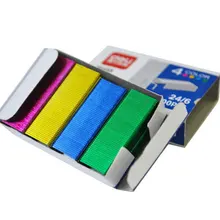 4 set/Lot Colored staples 24/6 nail 3600 pieces staples for stapler stationary Office bending supplies universal office series 24 6 steel staples silver