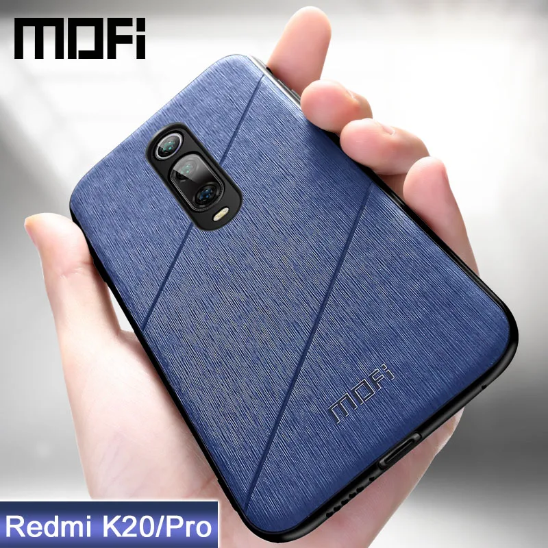 

for xiaomi redmi k20 case MOFi original redmi k20 pro back cover pu leather anti-knock black coque capas k 20 cases
