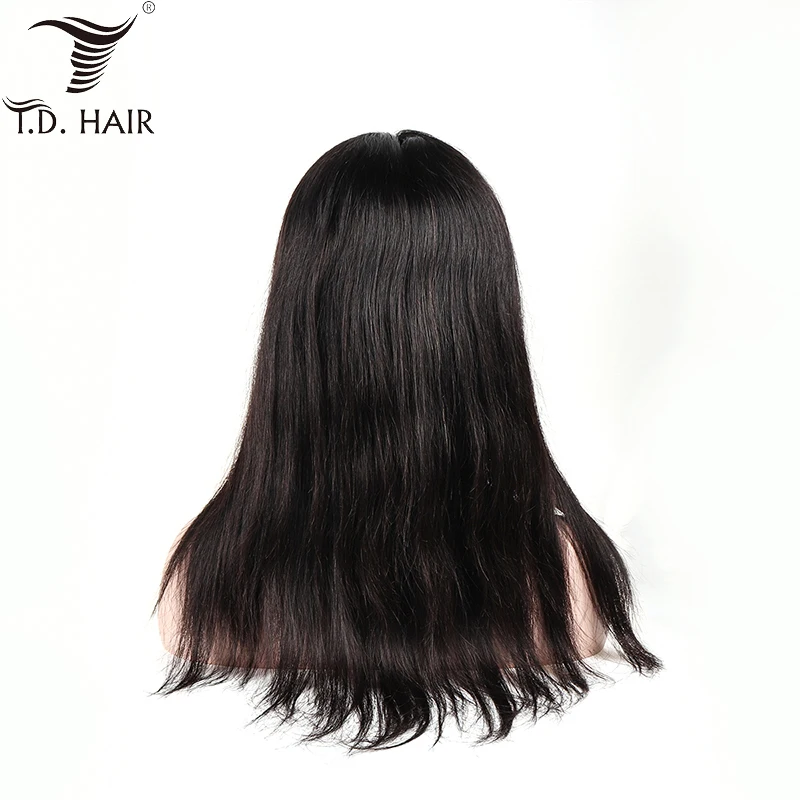 Tdhair 150% Плотность 10-24 дюймов прямые полностью кружевные человеческие волосы парики предварительно сорванные с волосами младенца для женщин полный парик шнурка Полный конец