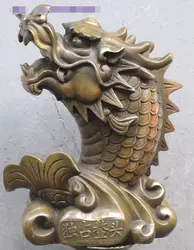 WBY---409 + + + Китай Классическая Бронзовый Ручной головки полового члена карп хвост дракона рыба Дракон