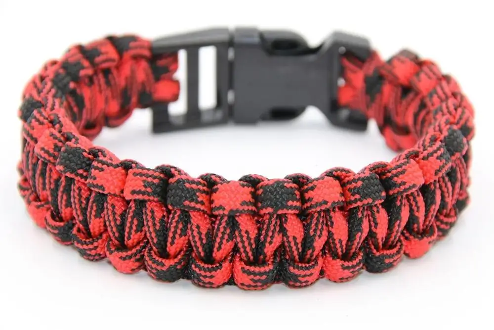 Red Black Camo 550 Браслет-Паракорд для выживания Для мужчин Для женщин военные аварийное снаряжение Парашютная Веревка Плетеный шнур Пластик пряжка Кемпинг нейлоновый висячий гамак - Цвет: Red Black Camo