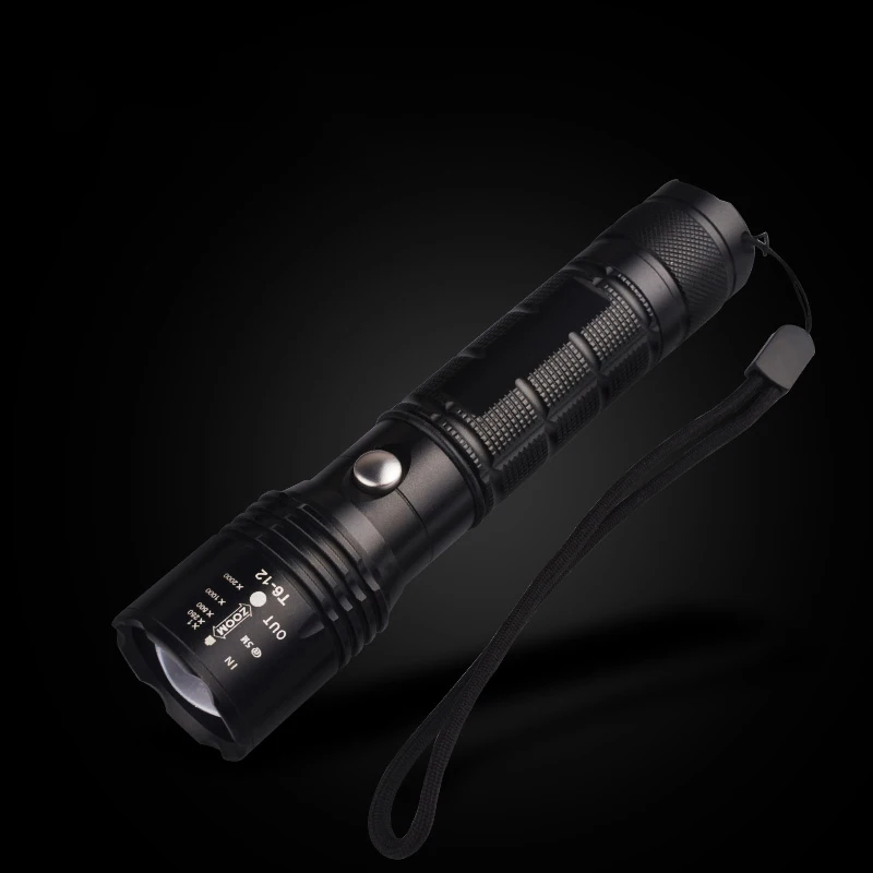 Powerful LED Police Strobe Flashlight SOS Zoom 5 Switch Mode Portable