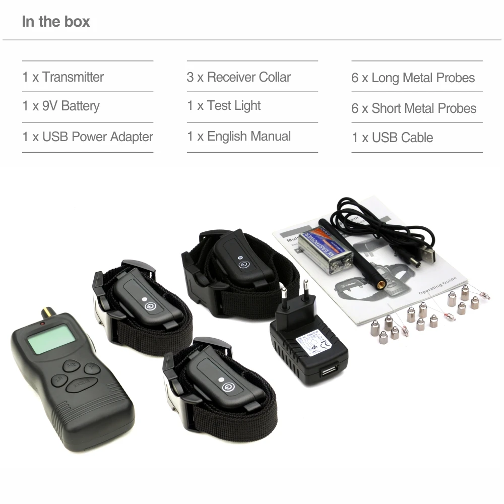 Dog Trainer Shock Collar Electric Pet Safe Remote Dog Training Collar