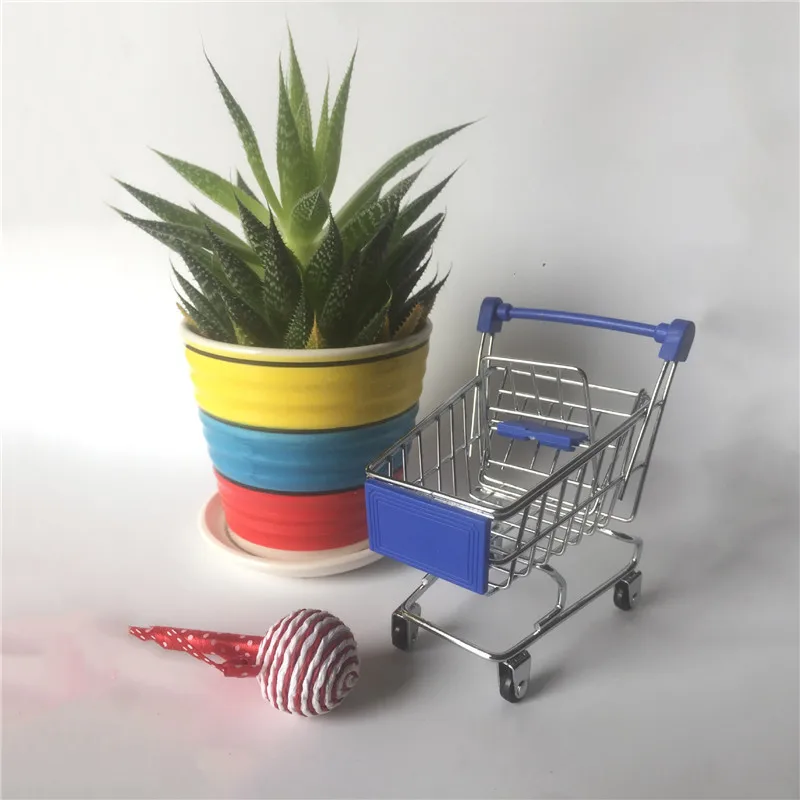 9 цветов, мини-игрушка для детей, игрушечная коляска для супермаркета, игрушечная коляска для кукол - Цвет: Синий
