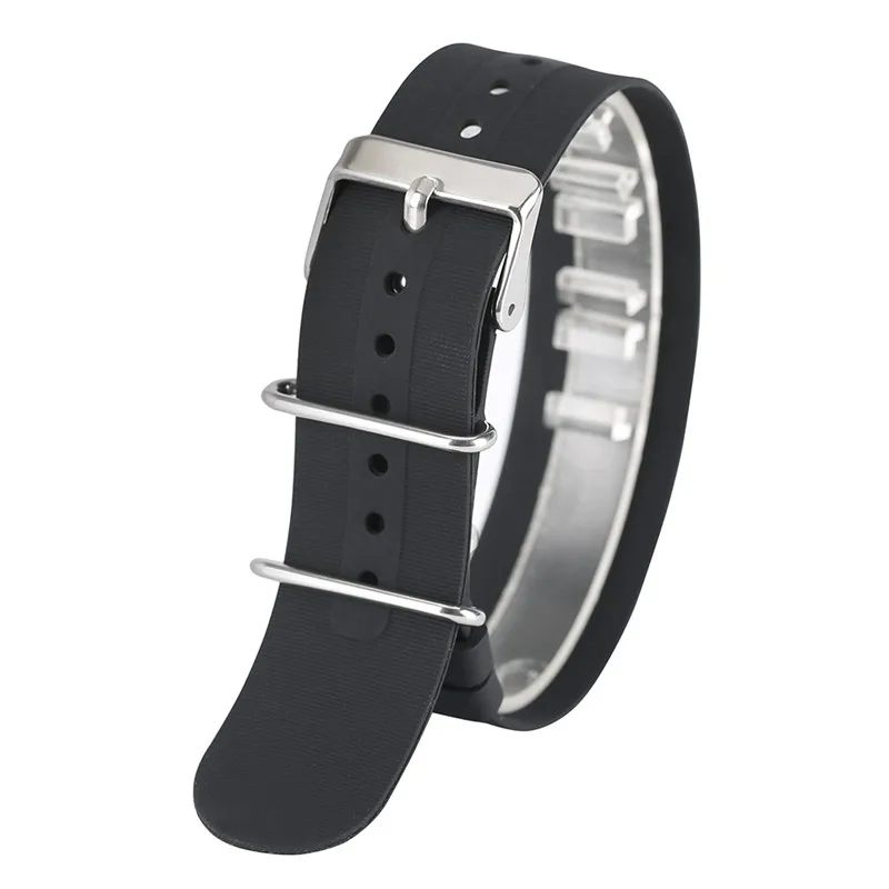 

Black/Blue Soft Silicone Watch Strap Band 18mm 20mm 22mm Rubber Wristband Bracelet Sport Military Pin Buckle Diving Waterproof