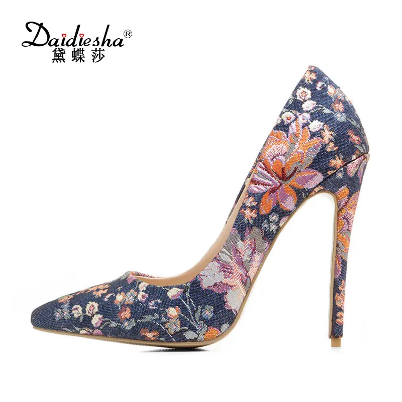 

Daidiesha Shoes Woman High Heels Wedding Shoes Flower Women Pumps Pointed Toe Sexy High Heels Shoes Stilettos Party Shoes