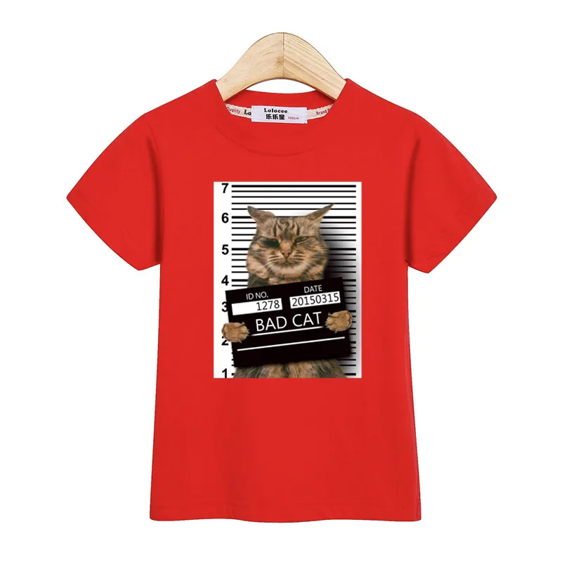 Funny kittens children t-shirt fashion short sleeves boys tops summer kids clothes spoof cat girls tees 3-14T cartoon baby tee