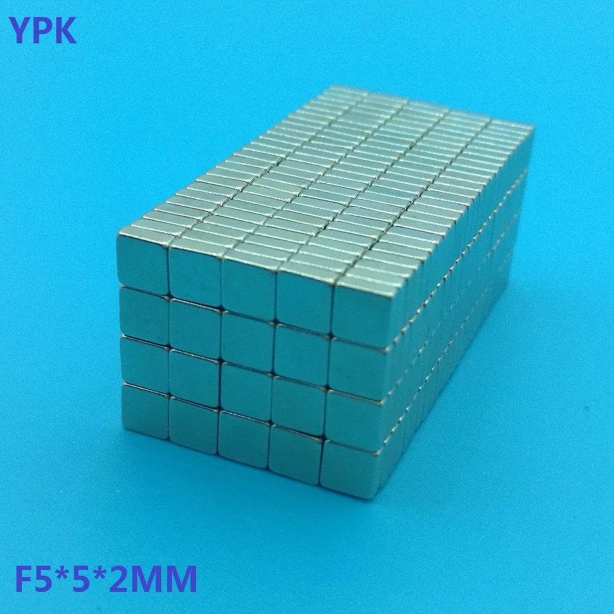 

10pcs/lot N35 Rectangular magnets f 5mm x 5mm x 2mm Super Strong Neodymium magnet 5*5*2 mm NdFeB magnet 5x5x2