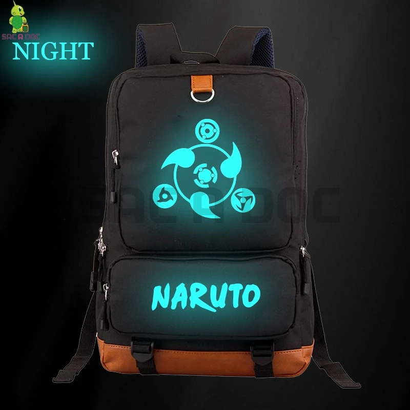Anime Naruto Luminous Backpack Sharingan Naruto Canvas School Bags 