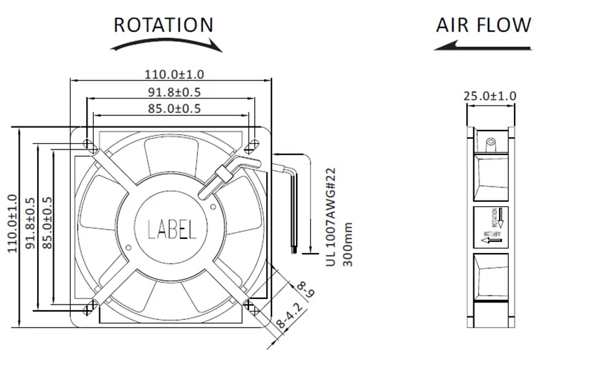 Fans Dimensions