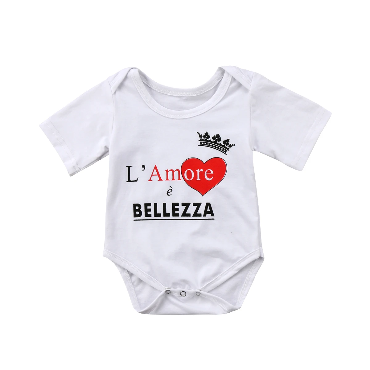 0-24M Newborn Baby Girls Boy Soft Cotton Letter Short Sleeve Bodysuit Baby grows Outfits Sunsuit Clothes