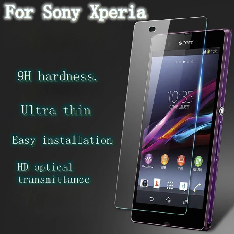 9H закаленное стекло для Sony Xperia Z Z1 Z2 Z3 Z5 Compact S39H C3 C4 C5 E3 E4 E4G X XP E5 M2 M4 M5 L36H чехол с
