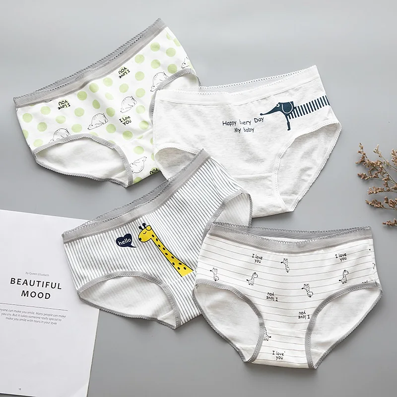 

New Teenage Underpants Giraffe Printed Young Girl Briefs Cartoon Panties Girl Cotton Panties Kids Underwear A-5