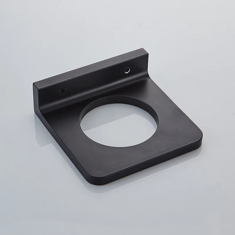 Toothbrush Holder Black Aluminum Single Glass Cup Tumbler Holder Bathroom Accessories Tooth brush Holder Set Wall Mounted