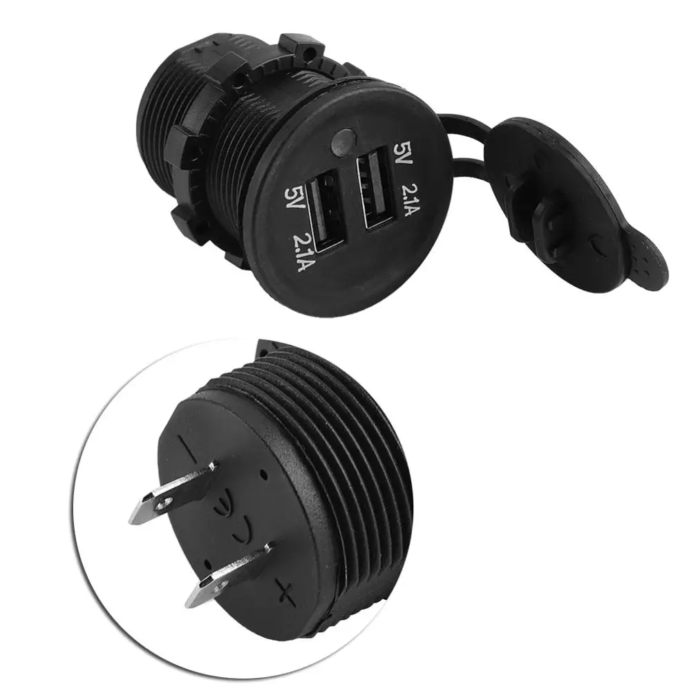 Usb зарядное устройство 5 V 2.1A двойной USB зарядное устройство адаптер прикуривателя гнездо для автомобиля мотоцикла грузовика автомобиля аксессуары