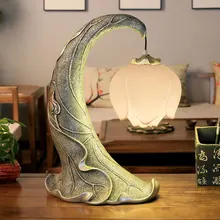 Китайский стиль лампа в форме лотоса креативные настольные лампы Личность ретро спальня кабинет стол настольный Лотос стол из полиэстера ZS145