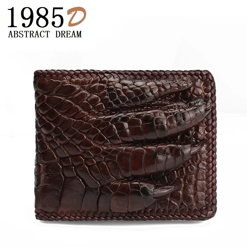 

100% men Crocodile claw wallet luxury men's real leather designer wallet folding short of leather alligator seize man purse 2019
