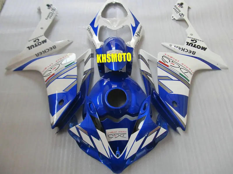 

Injection mold Fairing Kit for YAMAHA YZFR1 07 08 YZF R1 2007 2008 YZF1000 ABS White blue Fairings set+7gifts YS16