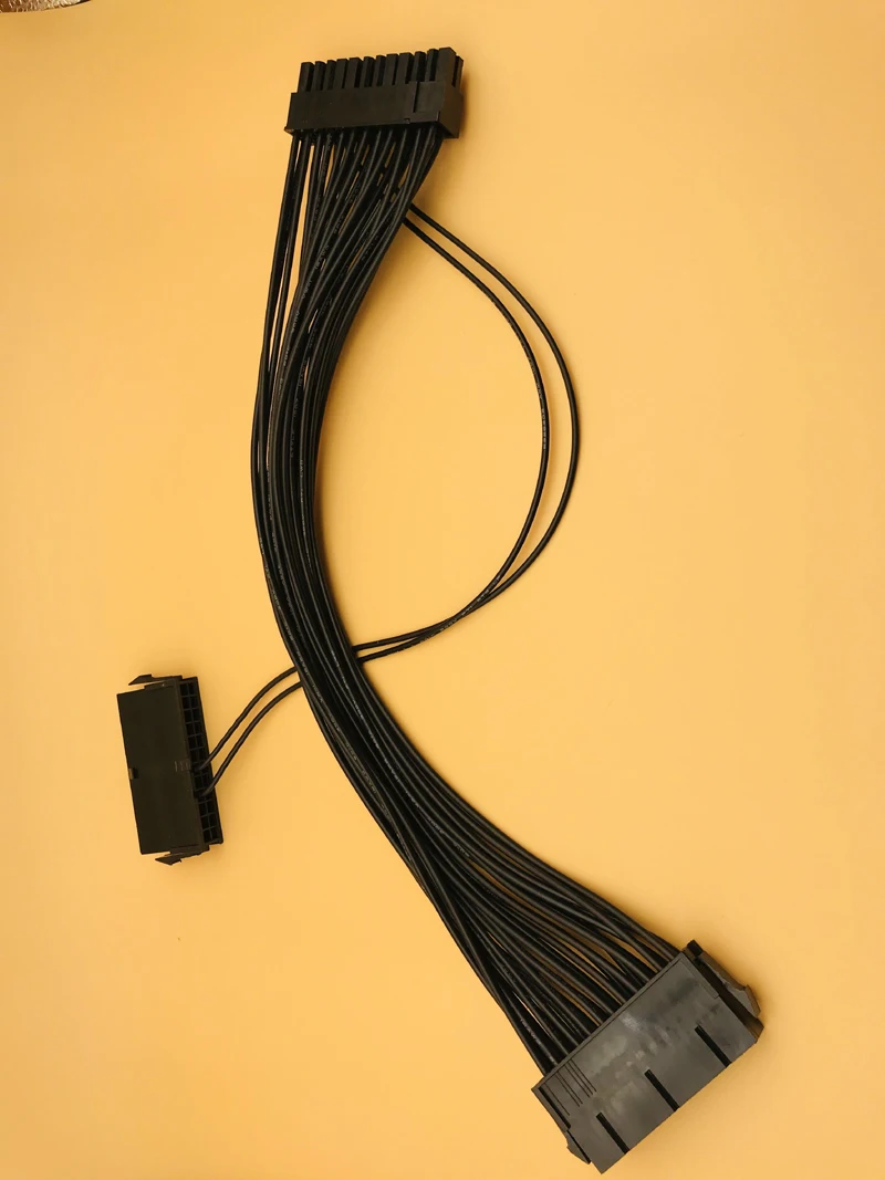 ATX 24 Pin Mining 30cm Dual PSU Power Supply Extension Cable for Computer Adaptor Cable Connector for Miner Mining 24Pin 20+4pin