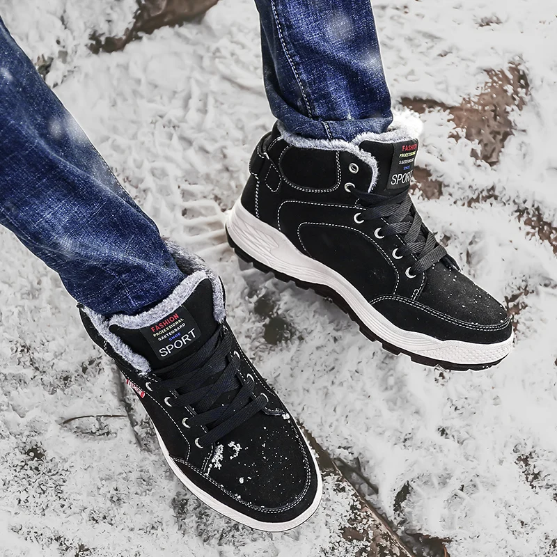 

Big Size 39-48 Winter Sneakers for Men Super Warm Boots Mens Sports Shoes Walking Wear-resisting Black Blue Athletic Sneaker