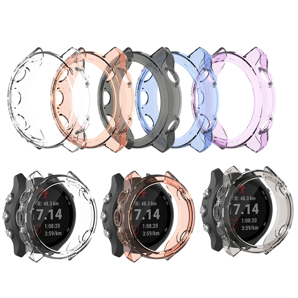 

Colorful Frame TPU Case Cover For Garmin Forerunner 245M / 245 Protector Shell Watch Frame For Garmin Forerunner 245M / 245 case