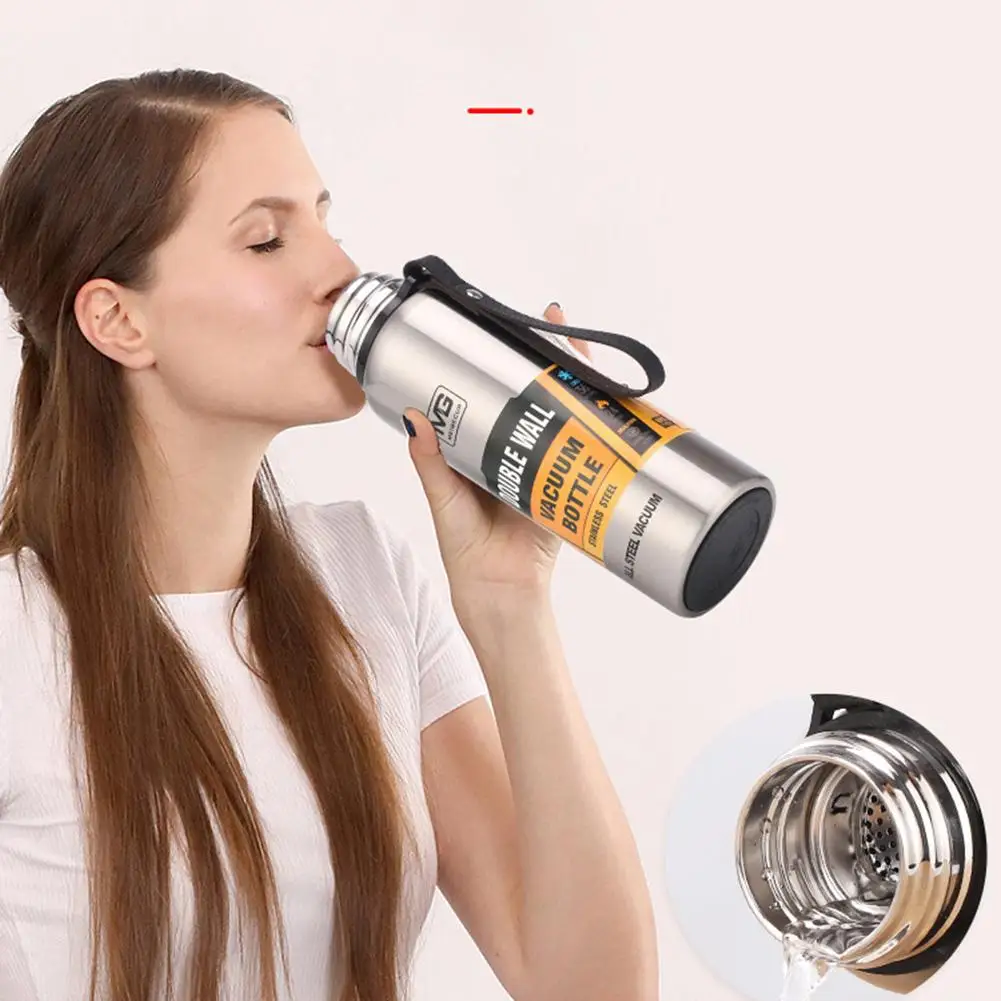 

1000ml 1500ml Insulated Water Bottle Russian Style Outdoor Bottle Portable Large Capacity Vacuum Cup Sports Vacuum Flask