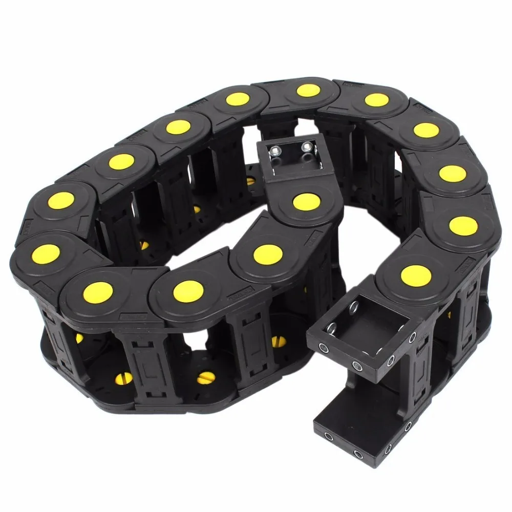 104cm R16cm Plastic Open 35mmx75mm Wire Cable Carrier Drag Chain Black
