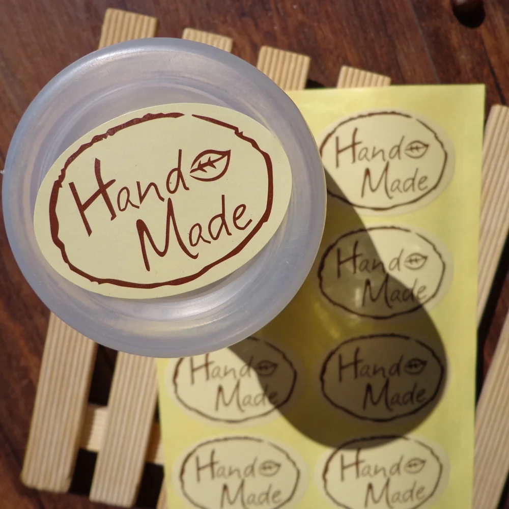 1000pcs Retro Oval Handmade seal Sticker, "Hand Made" Gift Seal Label
